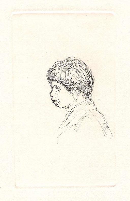 Pierre-Auguste Renoir - Claude Renoir vu de profil - original-etching, claude renoir, etching, portrait, profile, pierre auguste renoir, son