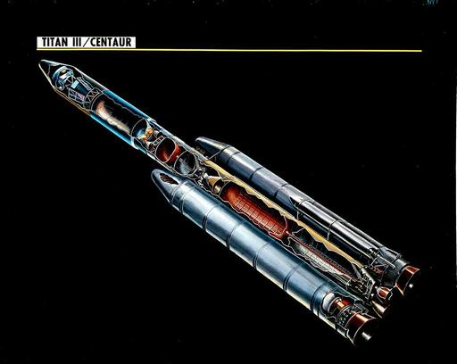 TITAN III CENTAUR - ORIGINAL NEGATIVE IST VON NASA-KOPFQUARTEN, titan iii, centaur, rocket, launch vehicle, space program