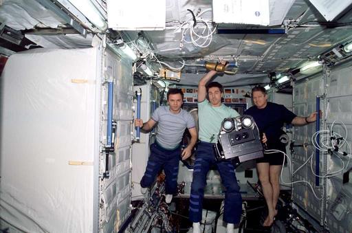 Expedition One crew in Lab module with IMAX camera — NARA and DVIDS ...