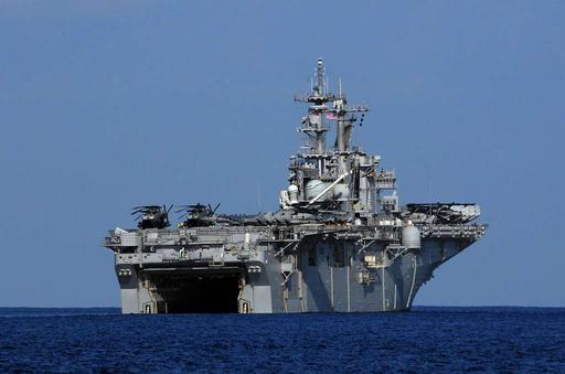 The amphibious assault ship USS Boxer transits the - PICRYL - Public ...