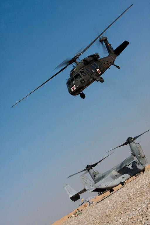 A U.S. Army HH-60M Blackhawk medical evacuation (medevac) helicopter ...