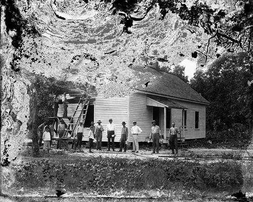 Original glass plate negative is from the J. C. Knowles Collection, PhC.182, State Archives of North Carolina. (8720637349), north carolina history, early 20th century, rural life, house construction, american architecture