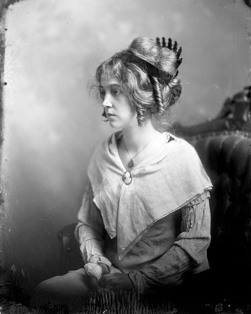 Original glass plate negative is from the J. C. Knowles Collection, PhC.182, State Archives of North Carolina. (8720639197), portrait, 19th century, photography, woman, studio
