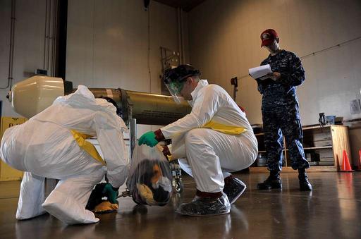 Damage Controlman 2nd Class Jerrett Hurtt, left, originally, damage controlman, fire, drill, uss bonhomme richard, lhd 6, ship, navy, sailors, firefighting