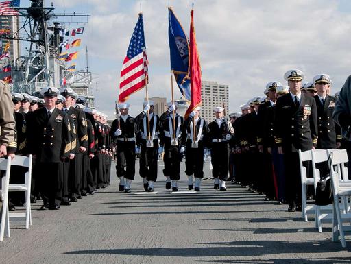 The color guard parades the colors during a change - PICRYL - Public ...