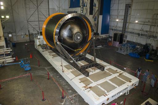 NASA AND BOEING ENGINEERS INSPECT AND PREPARE ONE OF THE LARGEST ...