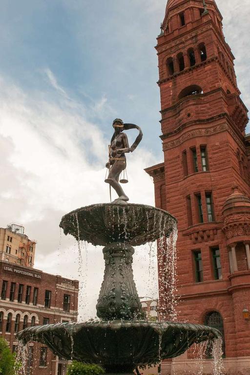 The Lady Justice Fountain, originally purchased from, lady justice, fountain, statue, scales, sword, allegorical sculpture, water feature, public art