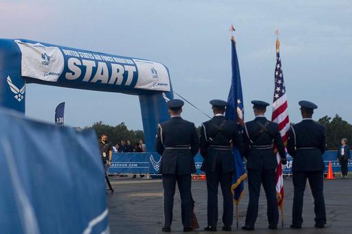 The 19th Air Force Marathon's start line. (USAF Photo — NARA and DVIDS ...