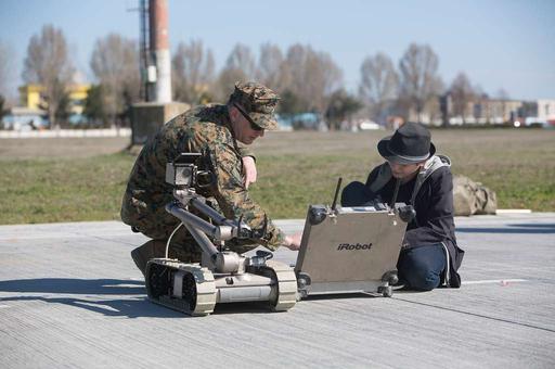 U.S. Marine explains the controls for the iRobot Packbot - NARA & DVIDS ...