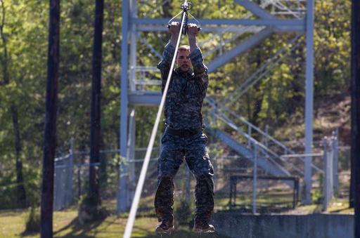 A U.S. Army Ranger performs the 