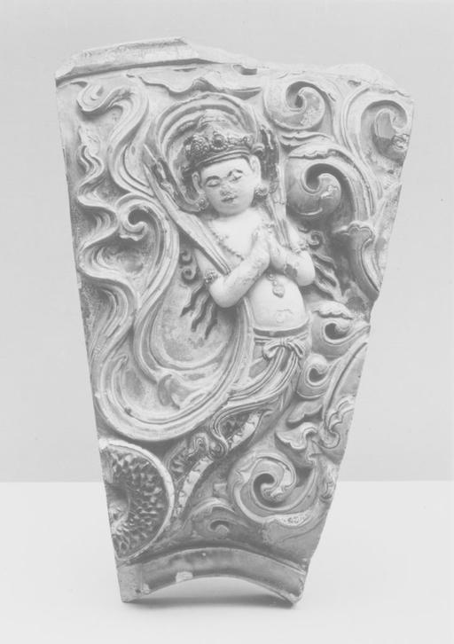 Плитка с Апсарой, родом из "Фарфоровой пагоды", tile, apsara, celestial spirit, porcelain pagoda, nanjing, glazed tile, buddhist art, hindu art