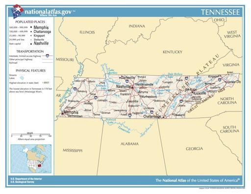 Map of Tennessee - Public domain geographic map - PICRYL - Public ...
