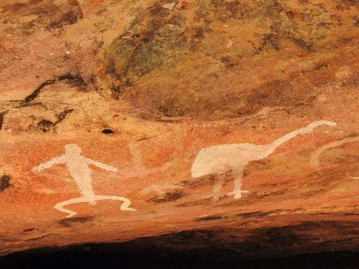 Aboriginal rock art (42948138855), aboriginal art, rock art, ancient art, prehistoric art, human figure, emu, australian art, cultural heritage, rock painting, indigenous art