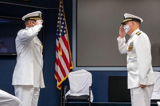 Capt. Ryan Bryla, left, relieves Capt. A.J. McFarland - PICRYL - Public ...