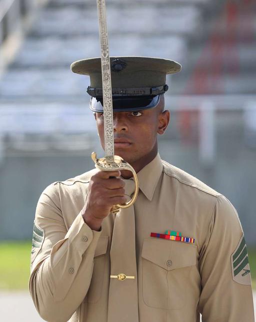 drill instructor dress blues blue dress "d" marine uniform