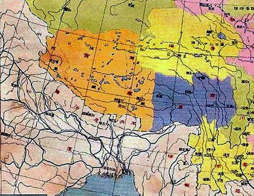 Map of Tibet detail from China old map 1936 (cropped) — PICRYL
