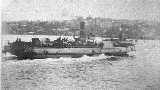 Sydney ferry BENELON as originally built circa 1885, sydney ferry, benelon, paddle steamer, ferry, maritime transport, steamship, passengers, double ended ferry