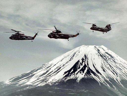Helicopter Combat Support Squadron 7 (USN) helicopters in flight c1970 ...
