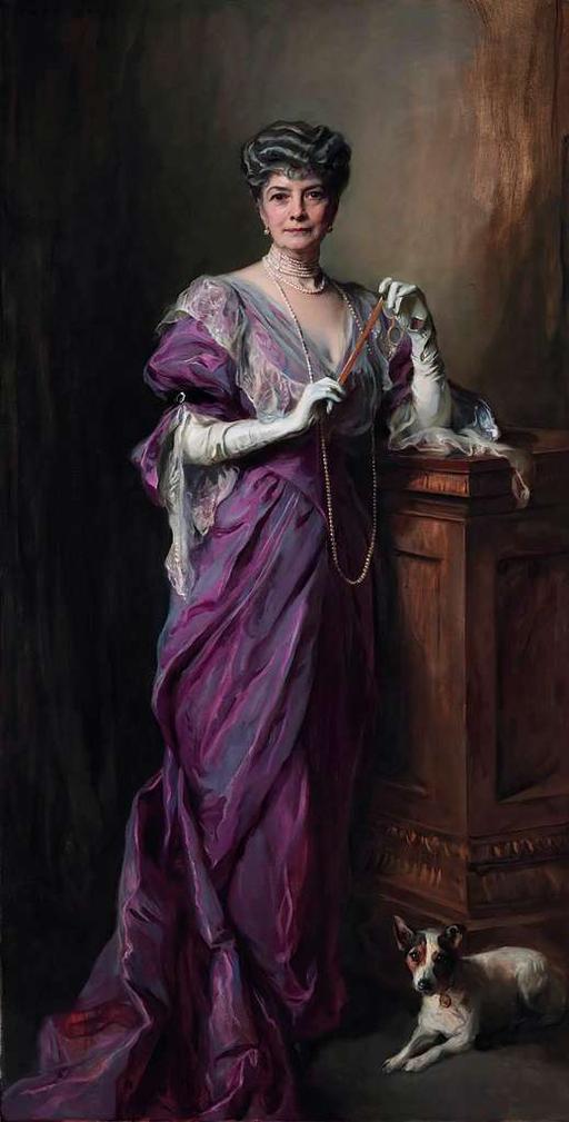 lady in purple dress painting White Todd by Philip Alexius de László, British… — PICRYL this artwork is sure