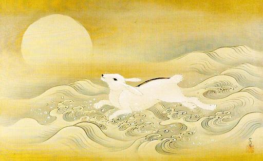 Kano Tsunenobu - Rabbit, Wave and Full Moon - 1943.56.21.6
