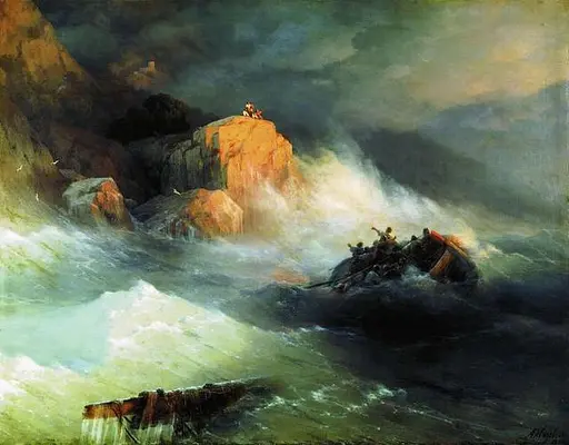 Ivan Aivazovsky - Shipwreck on Stormy Seas (1886) — PICRYL