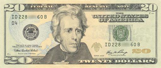 US $20 Series 2006 Obverse - Public domain banknote scan - PICRYL ...