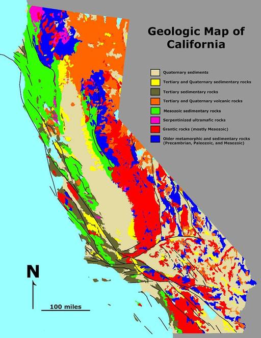 Geologic map California - Public domain map - PICRYL - Public Domain ...