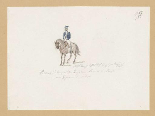 A soldier on horseback. Lithograph after an original sketch by Prince Waldemar of Prussia and published in 'In Memory of the Travels of Prince Waldemar of Prussia to India 1844-1846' (Vol.II), soldier, horseback, lithograph, prince waldemar, military, equestrian