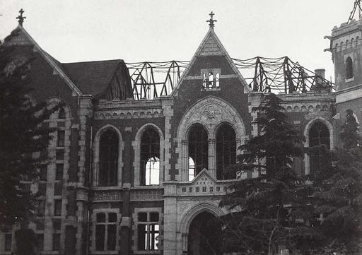 Old Keio University Library circa 1945 (1) — PICRYL - Public