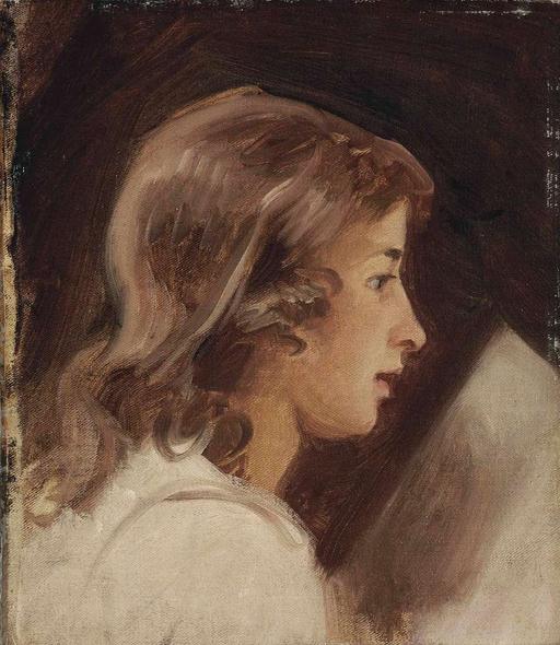 George Romney - Study of a boy reading, in profile, 2013 CSK 08998 0141 ...