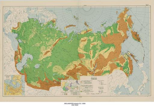 Union of Soviet Socialist Republics (USSR) Terrain Map ...