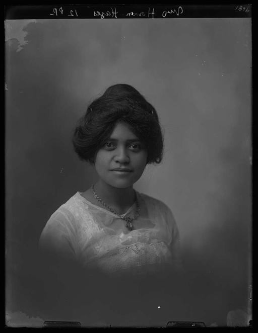 Flora Kaai Hayes (PNL-121-03832, original), flora kaai hayes, portrait, woman, hawaiian, early 20th century, photography