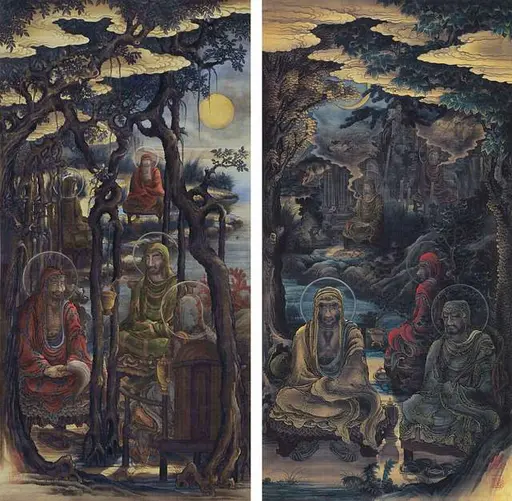 狩野一信《五百羅漢図 六道・地獄》第24幅、1854–63年、19世紀、江戸