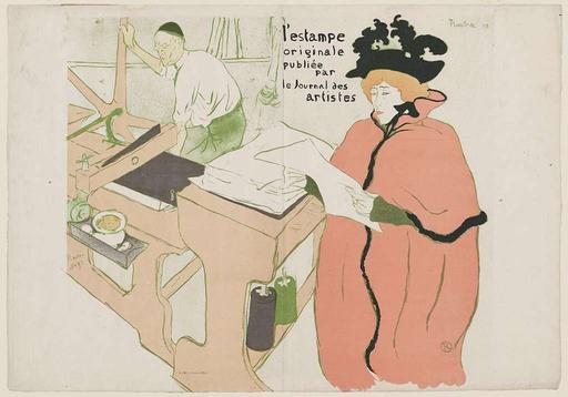 Toulouse-Lautrec - Couverture de L'Estampe Originale, 60.747, henri de toulouse lautrec, lithograph, color lithograph, poster, advertisement, woman, glove, art nouveau, printmaking