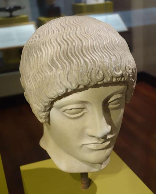Blond ephebe, plaster cast from original at the Acropolis, c. 480 BC - Teece Museum of Classical Antiquities - Christchurch, NZ - DSC01818, blond ephebe, plaster cast, acropolis, ancient greece, sculpture, art