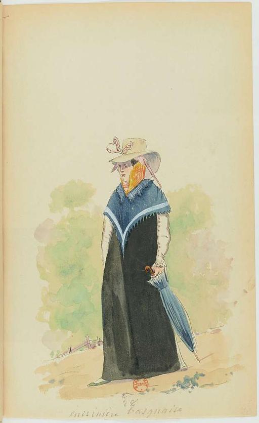 Recueil de costumes vers 1820, copiés sur l'original existant à la Bibliothèque de Bayonnne - E. Fort - btv1b10025453x (061 of 134), costumes, fashion, 1820 s, historical clothing, drawings, national library, france, women fashion, men fashion