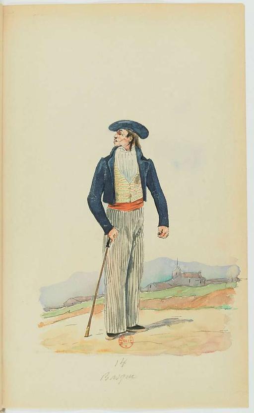 Recueil de costumes vers 1820, copiés sur l'original existant à la Bibliothèque de Bayonnne - E. Fort - btv1b10025453x (033 of 134), costumes, fashion, 1820 s, clothing, historical clothing, women fashion, men fashion