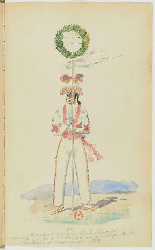 Recueil de costumes vers 1820, copiés sur l'original existant à la Bibliothèque de Bayonnne - E. Fort - btv1b10025453x (109 of 134), costumes, fashion, 1820 s, clothing, historical costumes, drawings, illustrations