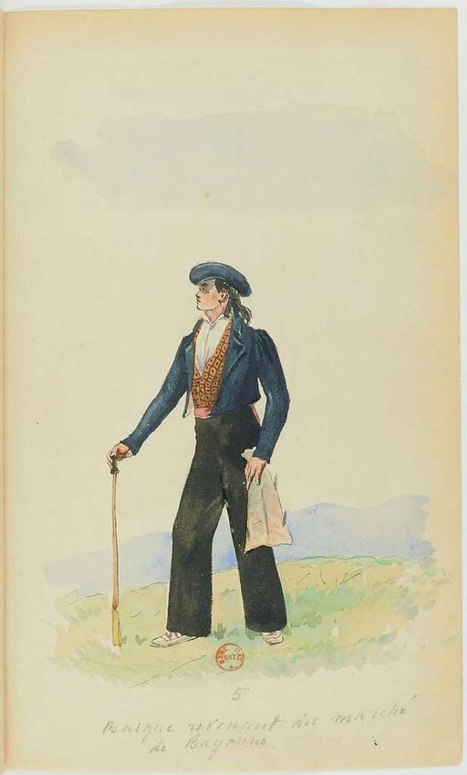 Recueil de costumes vers 1820, copiés sur l'original existant à la Bibliothèque de Bayonnne - E. Fort - btv1b10025453x (015 of 134), costumes, fashion, 1820 s, historical clothing, period attire, arsenal library, illustrations, clothing, dress