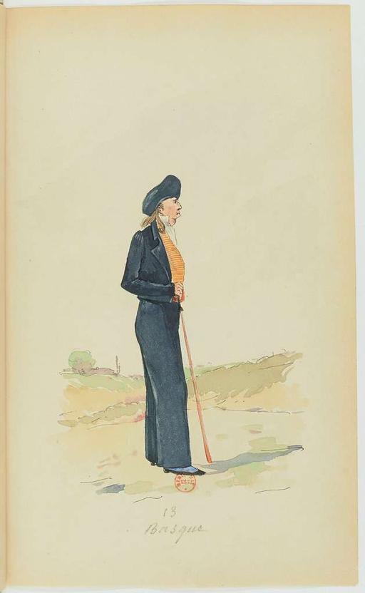 Recueil de costumes vers 1820, copiés sur l'original existant à la Bibliothèque de Bayonnne - E. Fort - btv1b10025453x (031 of 134), costumes, fashion, 1820 s, historical clothing, women fashion, men fashion, bonnets, dresses, coats, hats