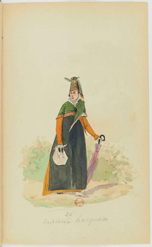 Recueil de costumes vers 1820, copiés sur l'original existant à la Bibliothèque de Bayonnne - E. Fort - btv1b10025453x (057 of 134), costumes, fashion, 1820 s, clothing, historical fashion, dress, men fashion, women fashion, period clothing