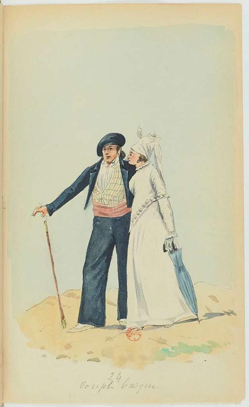 Recueil de costumes vers 1820, copiés sur l'original existant à la Bibliothèque de Bayonnne - E. Fort - btv1b10025453x (053 of 134), costumes, fashion, 1820 s, clothing, historical fashion, women fashion, men fashion, arsenal library