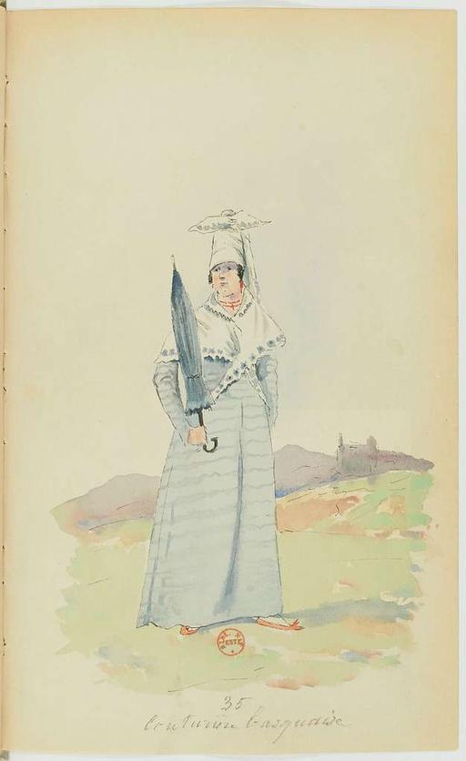 Recueil de costumes vers 1820, copiés sur l'original existant à la Bibliothèque de Bayonnne - E. Fort - btv1b10025453x (075 of 134), costumes, fashion, 1820 s, clothing, historical costumes, bibliotheque