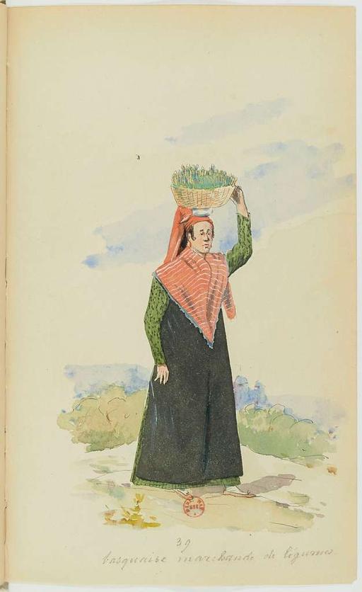 Recueil de costumes vers 1820, copiés sur l'original existant à la Bibliothèque de Bayonnne - E. Fort - btv1b10025453x (083 of 134), costumes, fashion, 1820 s, clothing, historical costumes, drawings, illustrations