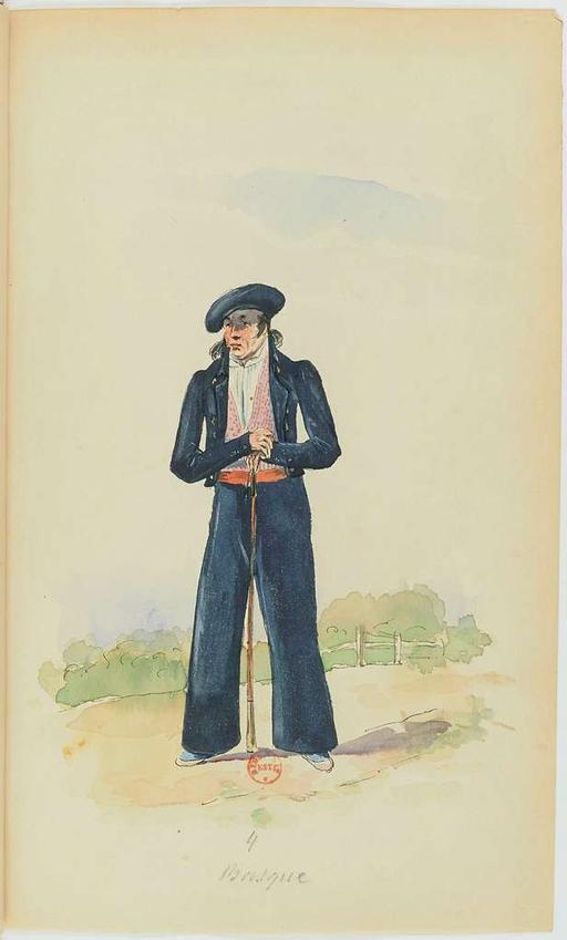 Recueil de costumes vers 1820, copiés sur l'original existant à la Bibliothèque de Bayonnne - E. Fort - btv1b10025453x (013 of 134), costumes, fashion, 1820 s, historical clothing, women fashion, men fashion, bonnets, dresses, suits