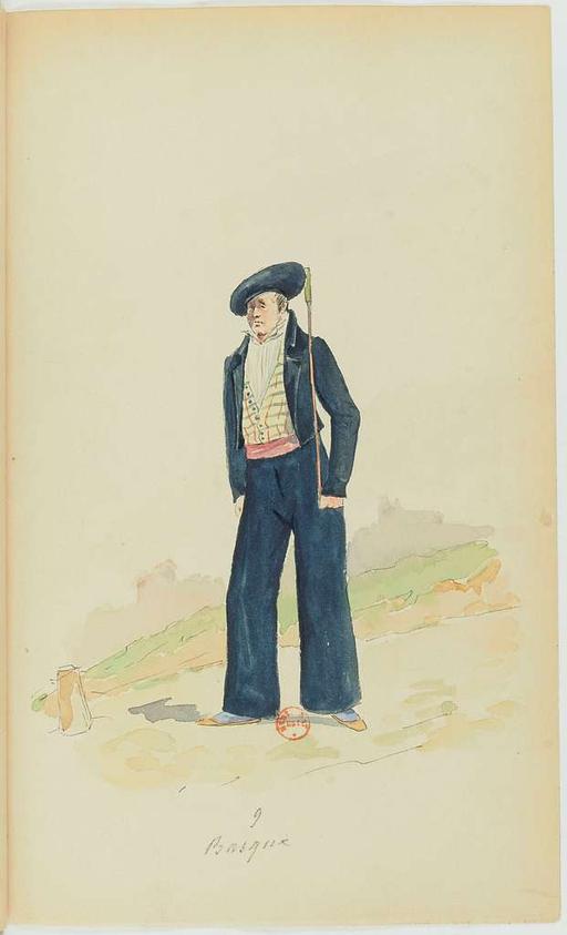Recueil de costumes vers 1820, copiés sur l'original existant à la Bibliothèque de Bayonnne - E. Fort - btv1b10025453x (023 of 134), costumes, fashion, 1820 s, clothing, historical fashion, dress, bonnets, shawls, menswear, womenswear