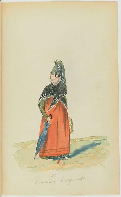 Recueil de costumes vers 1820, copiés sur l'original existant à la Bibliothèque de Bayonnne - E. Fort - btv1b10025453x (055 of 134), costumes, fashion, 1820 s, clothing, historical fashion, dress, bonnets, shawls, menswear, womenswear