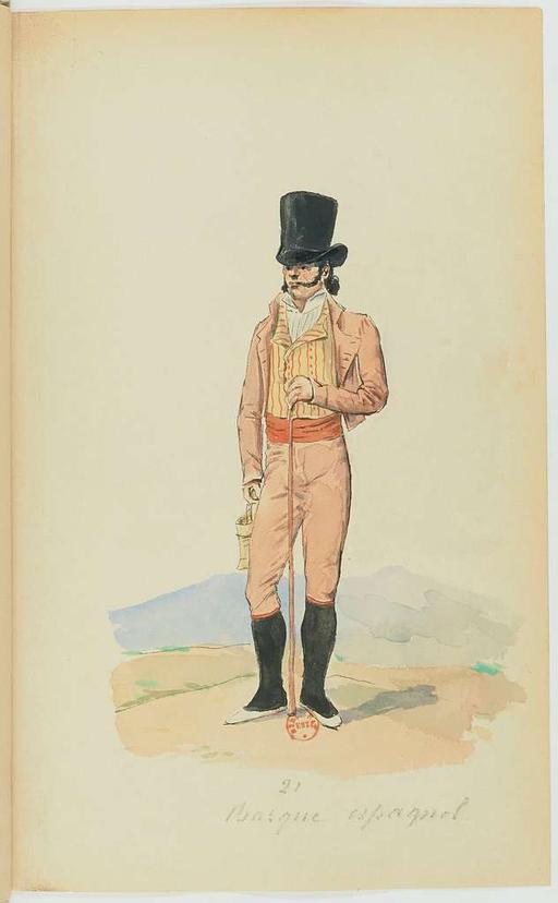 Recueil de costumes vers 1820, copiés sur l'original existant à la Bibliothèque de Bayonnne - E. Fort - btv1b10025453x (047 of 134), costumes, fashion, 1820 s, clothing, historical fashion, women fashion, men fashion