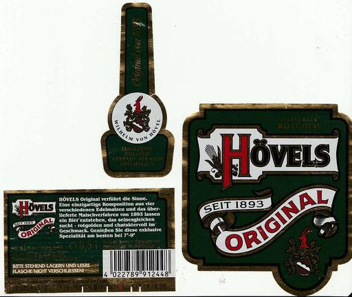 Hövels Hausbrauerei GmbH - Hövels Original, hovels, beer label, german beer, brewing, branding, product packaging, 1893, beverage, dortmund, graphic design