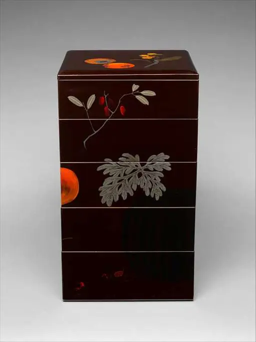 明治時代 柴田是真 果蔬蒔絵重箱|Tiered Food Box with Summer and